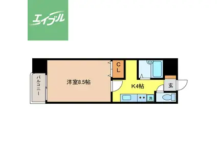 サンロイヤルⅠ(1K/12階)の間取り写真