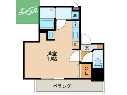 グランポルト樺島(ワンルーム/3階)の間取り写真