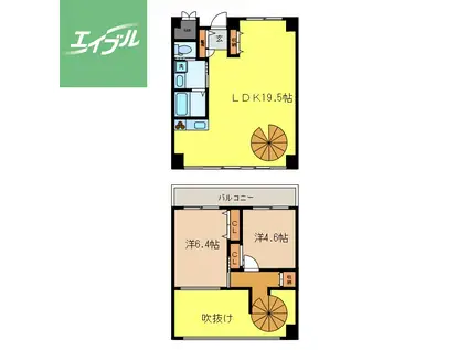 ドエル梁川公園(2LDK/5階)の間取り写真