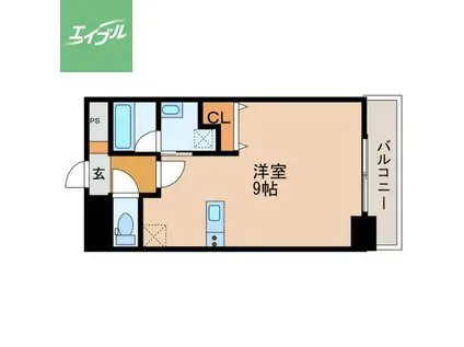 LA MAISON 長崎駅東通(ワンルーム/4階)の間取り写真