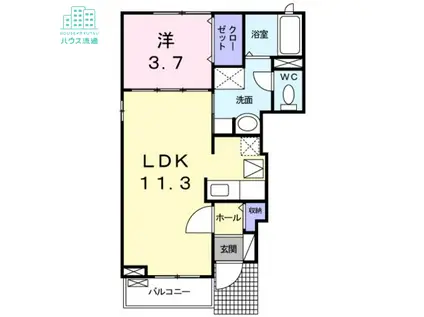 グッド リバー(1LDK/1階)の間取り写真