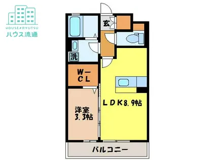 ロイヤルニュータウン(1LDK/1階)の間取り写真