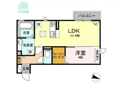 コンフォートたらみD(1LDK/1階)の間取り写真