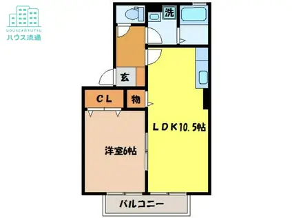 リヴィエールウィルモア(1LDK/2階)の間取り写真