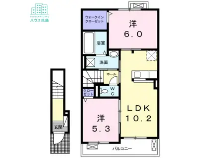 カーサ アルバ(2LDK/2階)の間取り写真