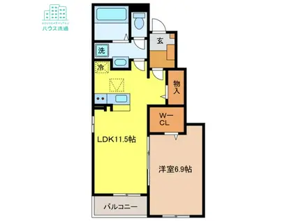 ヴィトーリア(1LDK/1階)の間取り写真