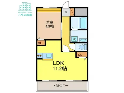 コンフォートハイツ小船越(1LDK/1階)の間取り写真