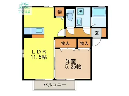 ウィルモアKT(1LDK/1階)の間取り写真