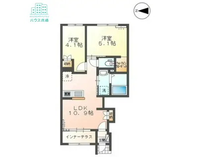 ルクスRNR(2LDK/1階)の間取り写真