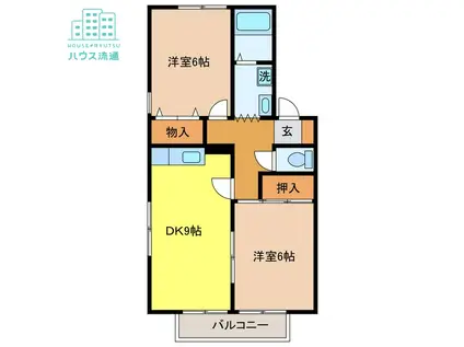 コスモスB(2DK/1階)の間取り写真