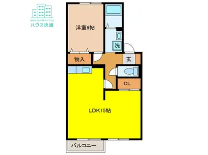 ソレールマツオ(1LDK/2階)の間取り写真