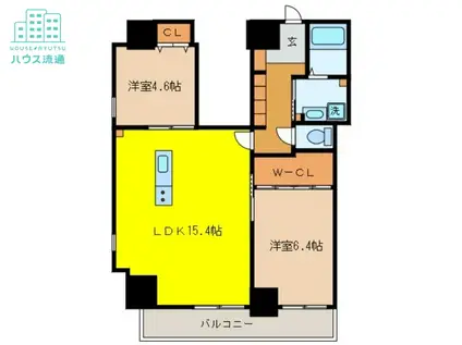 APARTMENT CODE ISAHAYA(2LDK/2階)の間取り写真