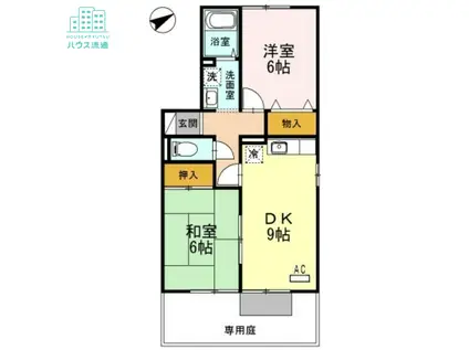 コンフォートたらみA(2DK/1階)の間取り写真