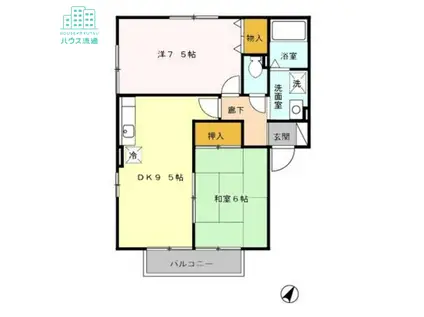 セジュールマインA(2DK/2階)の間取り写真