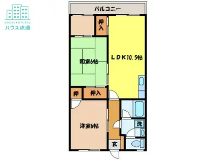 ウィンダム界(2LDK/3階)の間取り写真