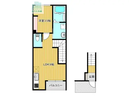 エアリア多良見中里(1LDK/2階)の間取り写真