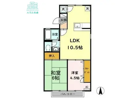 サンライトもとがま(2LDK/2階)の間取り写真
