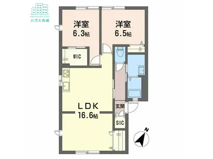 ヴィレスト楓(2LDK/1階)の間取り写真