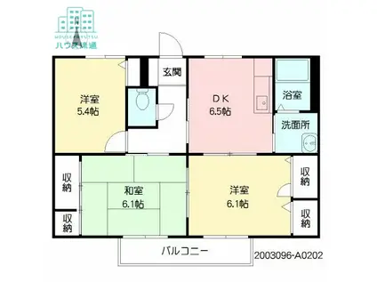 ヴィラ清泉A(3DK/2階)の間取り写真