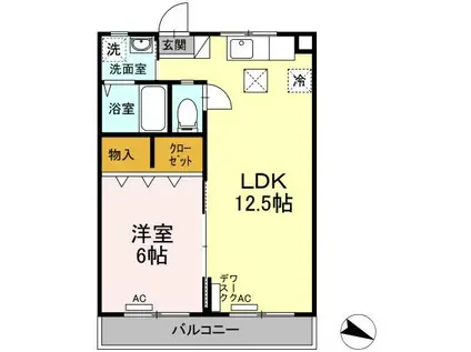 大石マンション(1LDK/1階)の間取り写真