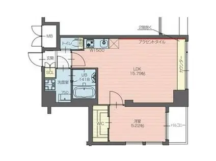 プレジオ長田(1LDK/2階)の間取り写真