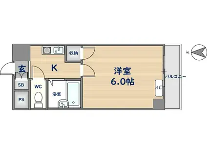 ビクトワール小阪(1K/3階)の間取り写真