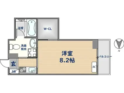 アンギン ルマ(1K/9階)の間取り写真