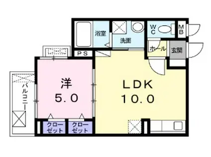 ラガーコート(1LDK/3階)の間取り写真