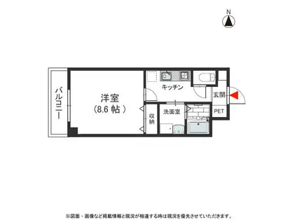 パトラY(1K/3階)の間取り写真