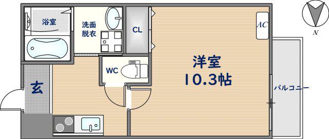 フジパレス新石切南2番館(1K/2階)の間取り写真