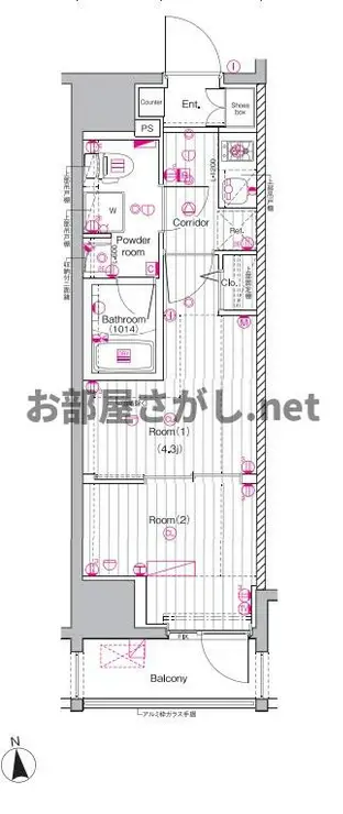 PREMIUM CUBE 上野 4階階 間取り