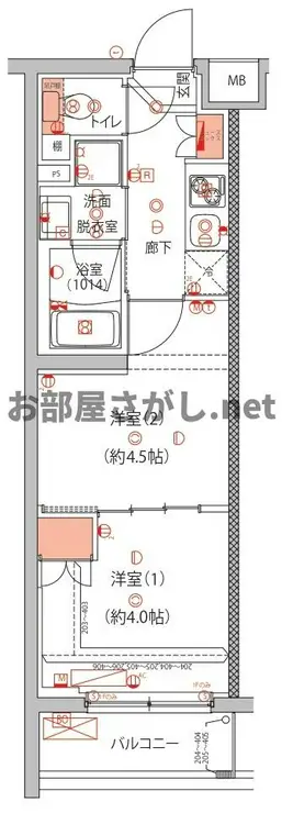 ハーモニーレジデンス中野本町パークサイド 4階階 間取り