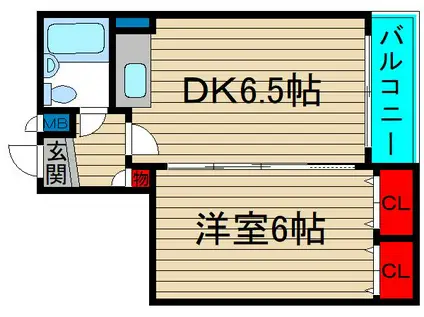 メゾン・ナカニシパート2(1DK/4階)の間取り写真