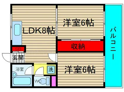 大森マンション(2DK/1階)の間取り写真