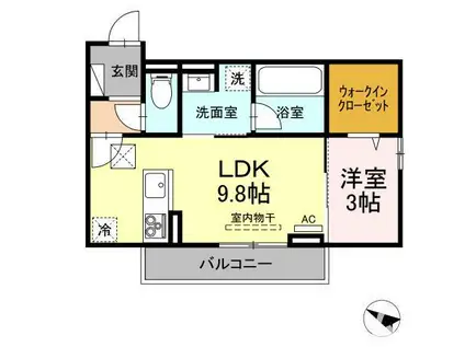 キャトル・セゾン(1LDK/1階)の間取り写真