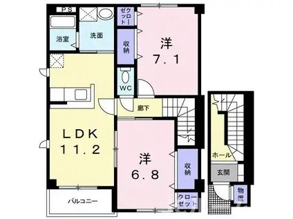 51ー3(2LDK/2階)の間取り写真