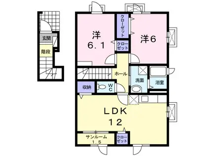 ファイン・グレース(2LDK/2階)の間取り写真