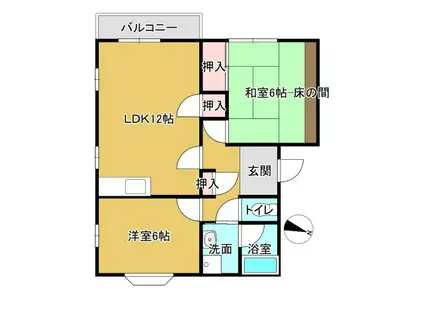 南海電鉄南海本線 尾崎駅 徒歩8分 2階建 築38年(2LDK/2階)の間取り写真