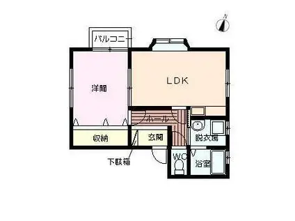 コーポ福富(1LDK/2階)の間取り写真