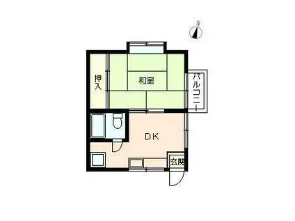 サンハイツ Ⅱ(1DK/1階)の間取り写真