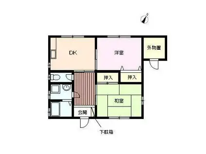 セパレシア(2DK/1階)の間取り写真