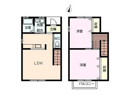 ハッピーベル(2LDK/1階)の間取り写真
