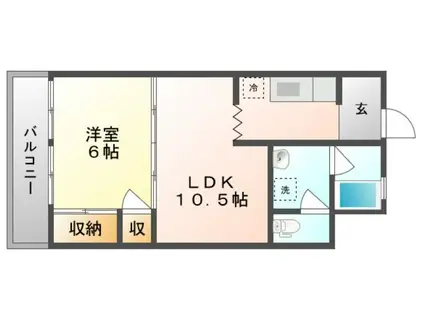 メゾン小松(1LDK/2階)の間取り写真