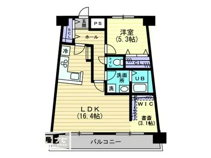 エクセルメゾン岡山(1LDK/10階)の間取り写真