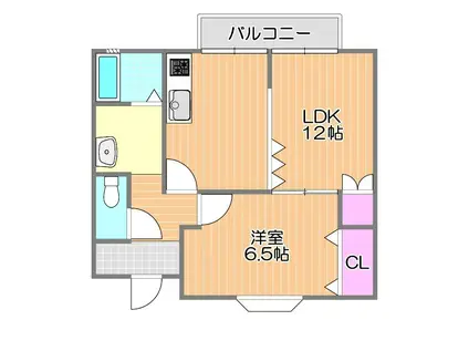 メゾン桜Ⅲ(1LDK/1階)の間取り写真