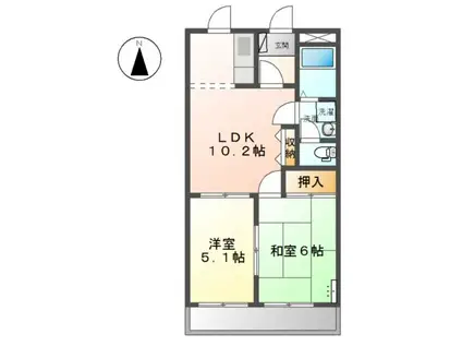 ファインヴィーブル参番館(2LDK/2階)の間取り写真