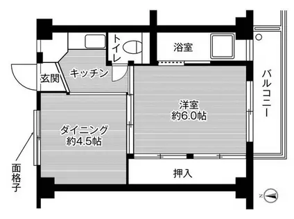 ビレッジハウス松崎 1号棟(1DK/4階)の間取り写真