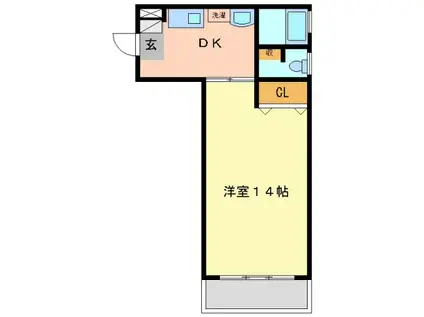 ウルルST.BUILD(1DK/3階)の間取り写真