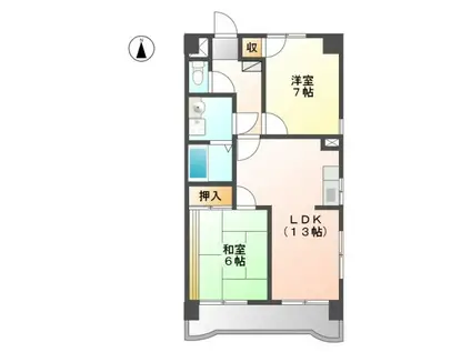 グランデュール今1(2LDK/2階)の間取り写真