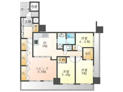 ダイヤモンドフォーラム大供(3LDK/5階)の間取り写真
